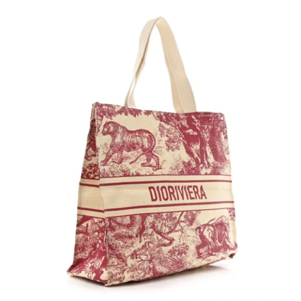 Christian Dior Red and Cream Tote Bag - Picture 2 of 8